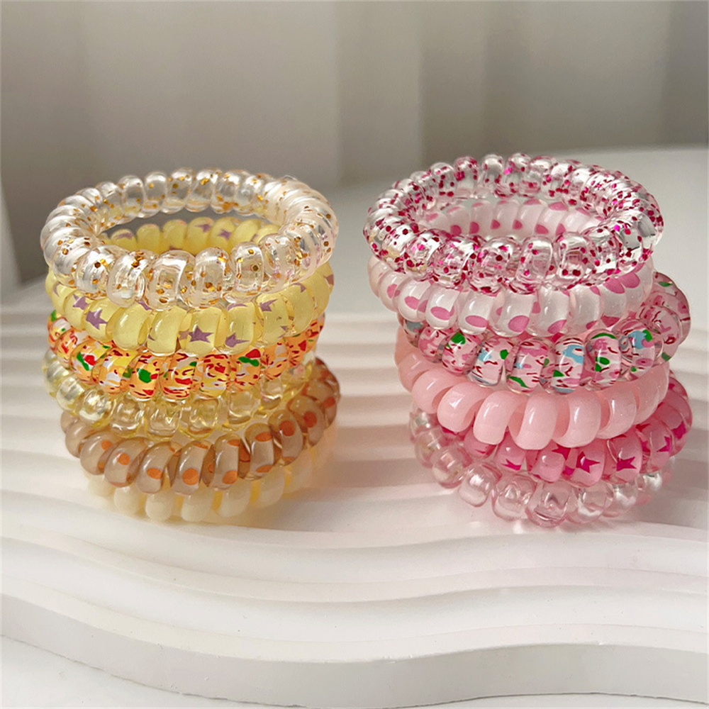 6pcs Sweet Cute Colorful Spira – Silicone Band Women recenzja i cena