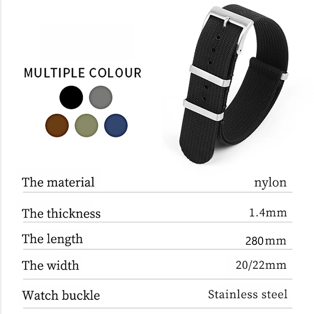 20mm 22mm High Quality Nylon W – Canvas Strap Watch recenzja i cena
