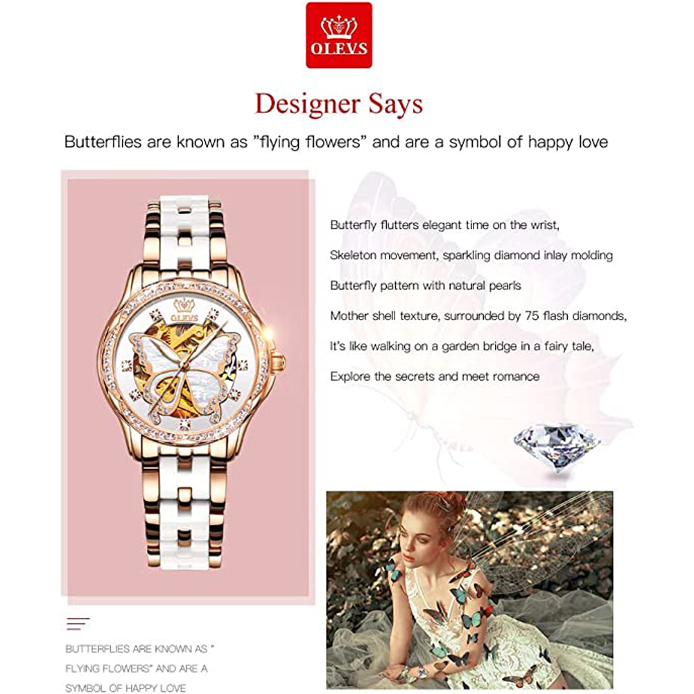 OLEVS Women's Automatic Watche – Butterfly Clasp Deployant recenzja i cena