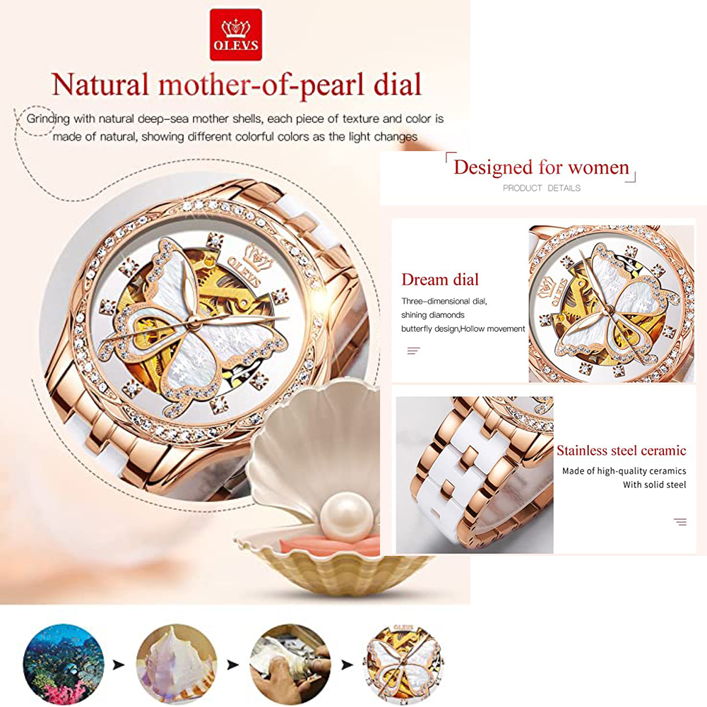 OLEVS Women's Automatic Watche – Butterfly Clasp Deployant recenzja i cena